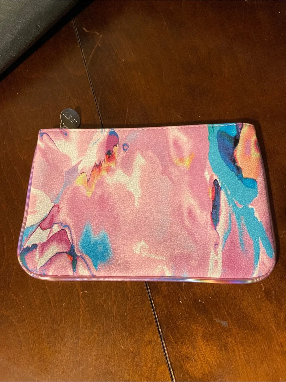 Ipsy Colorful Pink Marble Zip Make Up Pouch